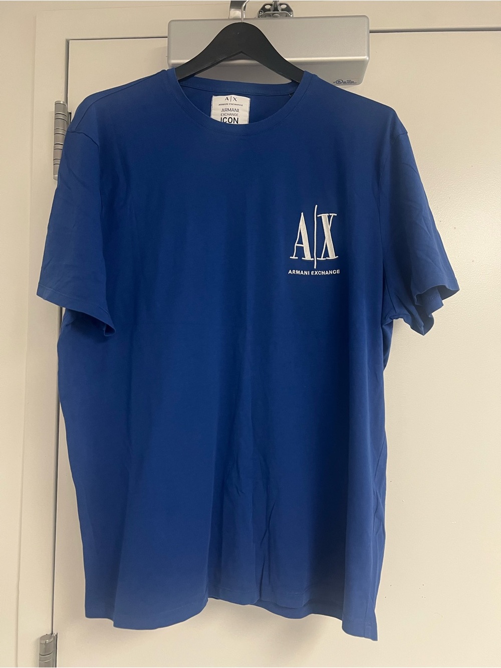 Armani Exchange Royal Blue Short Sleeve T-Shirt with White A|X Logo